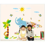 Baby monkey elephant wall decal for kids AY7261 - Image 3