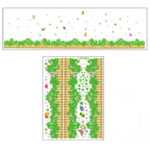 Dnven (Large 79x 22) Green Clovers Green Grasses with Butterflies Border Decals Baseboard Stickerc Ay7056s Stripe Wall Decals - Image 3