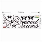 Sweet Dreams Quotes Butterfly Wall Sticker For Bedroom Home Decoration Kids Decals Diy Letters Mural Art Printing Pvc Poster Dz003 Size: 25x70cm - Image 5