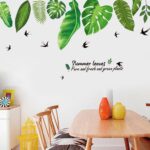 Green Summer Leaves Removable  Wall Art Sticker Home Decor - Image 4