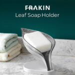 FRAKIN Dish Soap holder Dish Leaf Decorative Drainage Soap Holder Shower with Suction Cups Anti-Collision, Plastic Self Draining Soap Saver for Bathroom, Bar Soap Tray Kitchen Sponge Holder  hrfrpkv1b-1 - Image 2