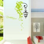 ay7183 street leaves wall decal wallsticker decoration 50x70cm