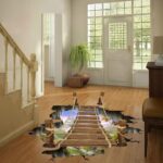 Cheap Wall Stickers 60X90 Xl8129 Wood Bridge Floor Walstiker Wallsticker Guaranteed Ori