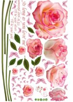SK9337 Pink Rose Bedroom And Living Room Wall Sticker Decorative Stickers DIY Stickers Cabinet Sticker - Image 5