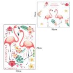 Funif Cute Flower and Flamingo Wall Stickers DIY Removable Animals Wall Decals Decorative Wall Mural Wallpaper for Bedroom Pink - Image 8