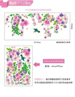 AY9041 Hummingbird leafy morning glory sofa tv background wall wall stickers - Image 4