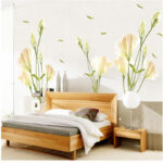 AY9152 60*90cm Large Removable Vinyl Self-adhesive Lily Flower Wall Sticker for Kids Room - Image 5