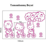 Pink Hello Kitty Children's Room Wall Sticker size 60x90 df5072 - Image 3