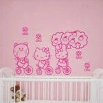 Pink Hello Kitty Children's Room Wall Sticker size 60x90 df5072 - Image 2