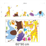 Children's Room Decoration Elephant and Cute Animals Wall Sticker size 60x90  zy1211 - Image 2