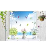 Wall Stickers JM7299 Butterfly vase decorated living room wall stickers background wall tile sticker glass sticker shop - Image 4