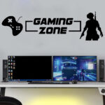 Gaming Zone With Gaming Character With Gaming Console Video Game Wall Sticker Playroom Bedroom Gaming Zone Gamer Xbox Ps Quote Wall Decal Kids Room Vinyl Decor