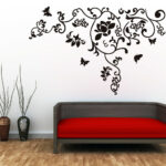 Black Floral Wall Decal Sticker JM7023 - Image 2