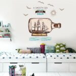JM7348 Drift Bottle Cartoon Wall Sticker - Multi - Image 2