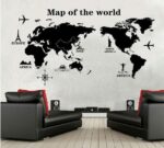 AY9133 New arrive Map of the World Wall sticker Black Large Vinyl Wall Decal Sticker Home decor - Image 5