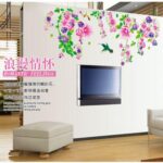 AY9041 Hummingbird leafy morning glory sofa tv background wall wall stickers - Image 2