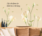 AY9152 60*90cm Large Removable Vinyl Self-adhesive Lily Flower Wall Sticker for Kids Room - Image 2