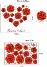 Red Flower wall sticker Sk9173 - Image 2
