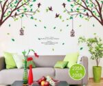two-sided bird cage green leaves trees of TV background wall stickers room living room sofa bedroom retail size 60x90 ay205ab - Image 6