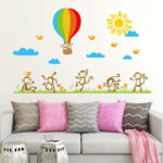 jm7121Monkey Balloon Wall Stickers Cartoon Wall Stickers House Decoration - Image 4