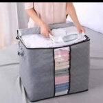 BASEIN Pack of  1 Large Storage Bags, Storage Bag Clothes Storage Box Bins Foldable Closet Organizers Storage Containers with Durable Handles Thick Fabric for Blanket Comforter Clothing Bedding