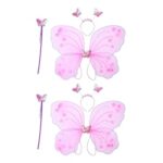 3pcs/Set Butterfly Wing Wand Headband Kids Fairy Princess Girls  wgfrpke2k-4 - Image 2