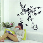 Wallstiker Dinding Siluet Gadis Bunga AY9118 Wall Sticker Kamar Tidur Anak Aesthetic - Image 2