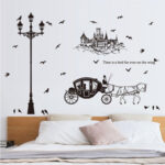 Wallstiker Dinding Siluet Kereta Kuda Klasik SK9268 Wall Sticker Kamar Tidur Anak Aesthetic - Image 2