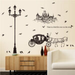 Wallstiker Dinding Siluet Kereta Kuda Klasik SK9268 Wall Sticker Kamar Tidur Anak Aesthetic - Image 4