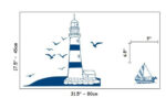 Lighthouse, Boat Wall Decal, Nautical Stickers, Ocean, Seaside, Seashore, Living Room, - Image 8