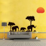Elephants Family Tree Forest Sun Newest Creative Home Decal Wall Stickers - Image 2