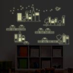 Glow In The Dark Cartoon City Wall Sticker-TYABQ9608 - Image 7