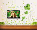 Heart Green Leaf Butterfly Wall Sticker Wall Paper Sticker Renewal Removable Stylish Cute Flower Grass Plant Butterfly Children's Room Decor Present size 50x7 am7047 - Image 7