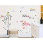 SK9352 Little Princess Flamingo WALLSTICKER STIKER DINDING UK 60X90 - Image 3
