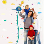 Gadgets Wrap Vinyl Giraffe Height Measurement Cartoon Wall Sticker for Kids Room Bedroom  size 50x70 sk7034 - Image 4
