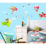 Chaklii Air Flight Wall Sticker Home Decor Cartoon Airplane Balloon Home Decoration Room Decals Wall Art Sticker Wallpaper AY1908 - Image 2