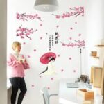 Albama - Wall Stickers / Wall Stickers / Room Stickers / Room Decoration / Living Room Decoration / Wall Stickers / Wall Stickers / Wall Decoration / Wall Wallpaper / Wall Stickers Sakura Chinese Girl Model size 50x70 sk9358 - Image 3