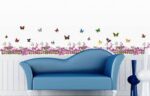 XY8068 Unique vinyl wall stickers for rooms, murals, decals, tattoos, transfers for skirting boards with delicate butterflies and purple flowers designs by VAGA - Image 4