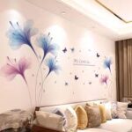 METH FLOWER SHABBY WALL STIKER  Kids Room Bedroom TV Background Decoration WallStickers XL8262 Size: 60X90 - Image 2