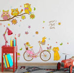 DIY Removable Tree Branches Cartoon Bicycle Flower Sheep Dog Owl Art Mural Vinyl Waterproof Wall Stickers Kids Room Decor Nursery Decal Sticker - Image 5