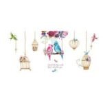 Colorful Birds Wall Stickers Birdcage Home decor for Living Room Bedroom Children Room Creative Wall Decals size 60x90  hm92018 - Image 2