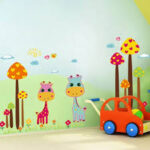 Cartoon lovely Animals Wall Stickers For Kids Rooms Boys Girls Children Bedroom Home Decor mm size 50x70 am7091 - Image 3