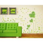 Heart Green Leaf Butterfly Wall Sticker Wall Paper Sticker Renewal Removable Stylish Cute Flower Grass Plant Butterfly Children's Room Decor Present size 50x7 am7047 - Image 3