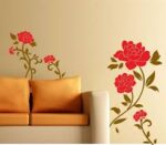 Wall Sticker Red Flowers Home Decoration Giant Wall Decals - Image 5