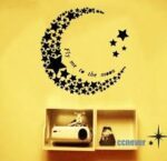 Gadgets Wrap Vinyl Moon and Stars Wall Pattern Moon DIY Star Wall Sticker size 50x70 xy6031 - Image 3