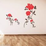 Wall Sticker Red Flowers Home Decoration Giant Wall Decals - Image 3