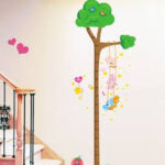 Stickers Muraux Auto-Adhésifs Autocollants Pour Hauteur De Chambre D'Enfants Dessin Animé Girafe Hauteur Pieds École Maternelle Décoration Stickers Muraux-Plinthe De Poussin Mignon_Extra Large size 60x90 ay904 - Image 3