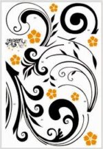 NC038 SYGA PVC Vinyl Wall Stickers for Living Room Self Adhesive Stickers, Black Decorative Floral - Image 3