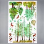 Ampire Wall Stickers Stagg and Deer in Forest for Living Room Decor abc1059 - Image 3