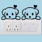 DIY Funny Cute Cat Dog Switch Sticker Wall Sticker Home Decoration Bedroom Parlor Decoration - Image 4